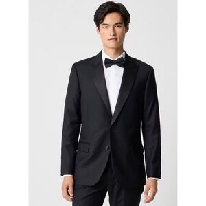 NEW! J. Crew Thompson Wool Blend Tuxedo Suit Jacket Sport Coat Black SZ 42L